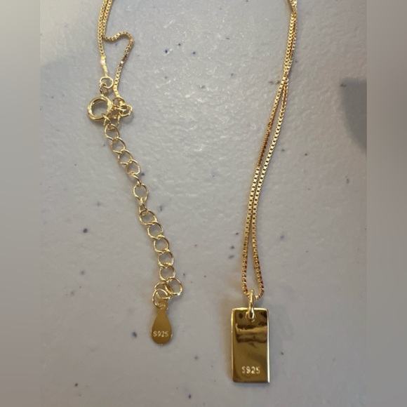 Gold Vermeil Letter R Pendant Necklace*Sterling Silver S925*Initial Letter*DD - Picture 5 of 5